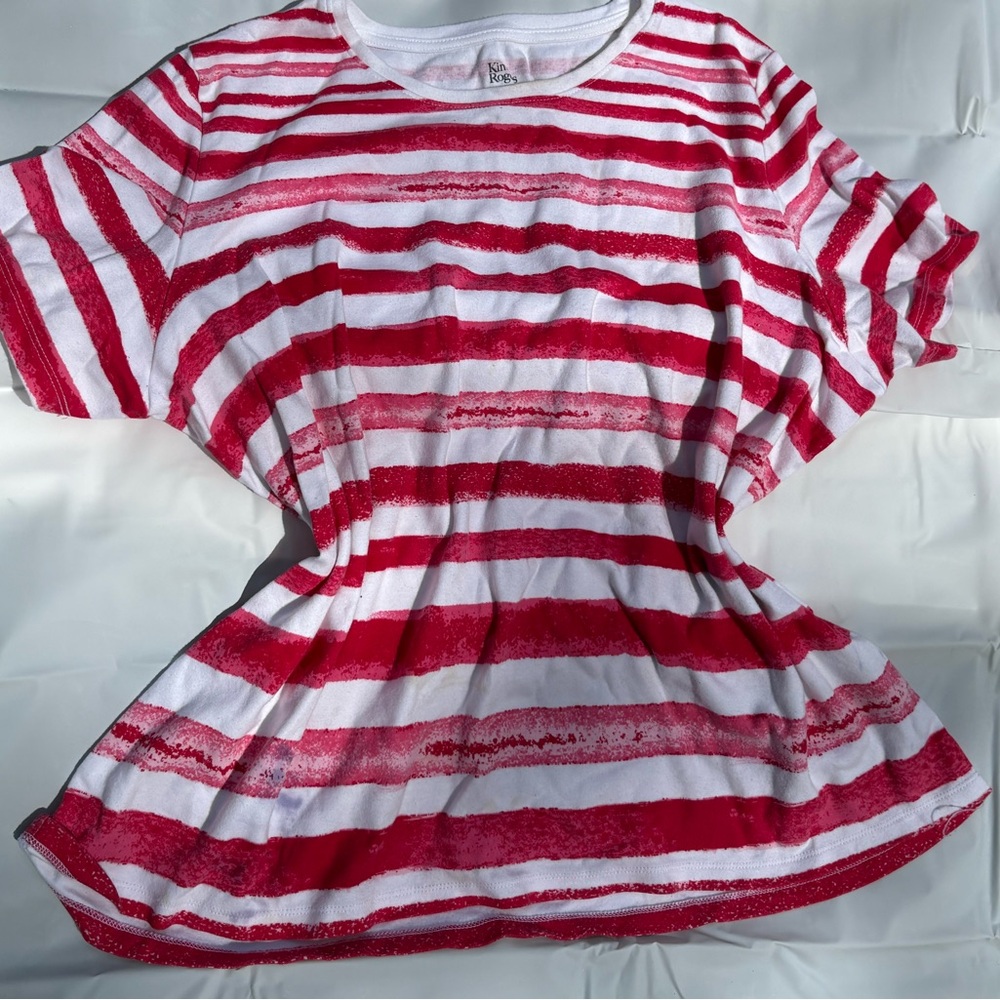 Kim Rogers Red and White Striped Top